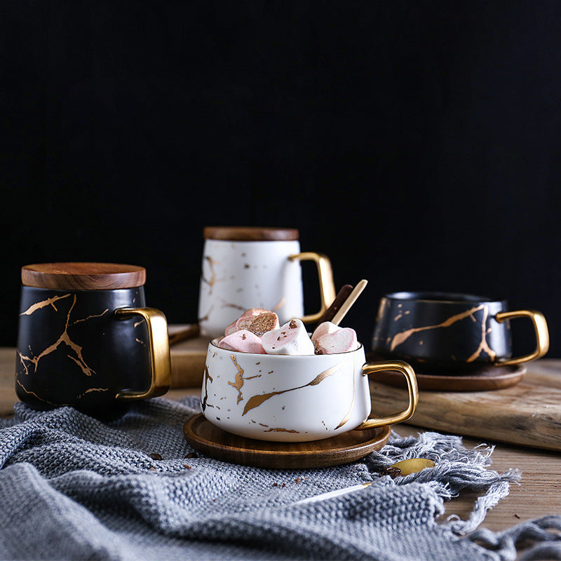 Gilded Magic Marble Mugs