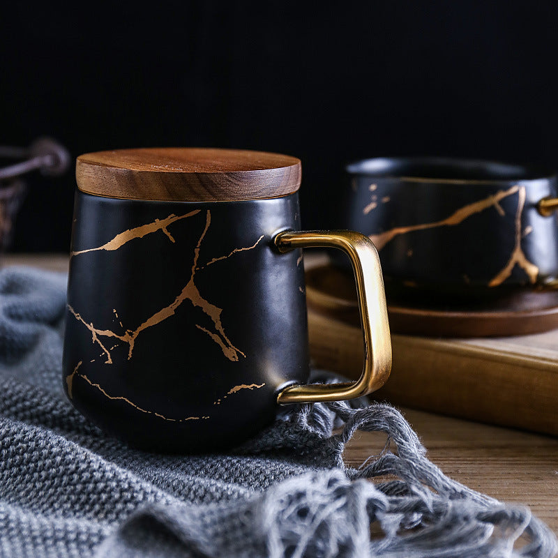 Gilded Magic Marble Mugs